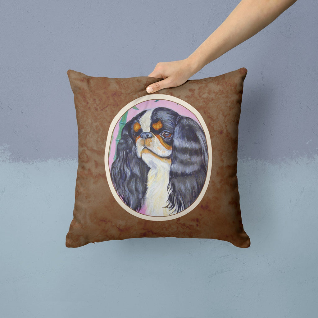 English Toy Spaniel Decorative Throw Pillow 14x14 Indoor Outdoor Accent Cushion, Fabric Cover with Insert for Sofa, Bed, Porch & Living Room