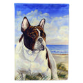 French Bulldog at the beach House Flag 28x40 Porch Sleeve Pole Decorative Outside Yard Banner Artwork Wall Hanging, Polyester