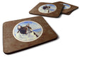 French Bulldog at the beach Foam Coasters Set of 4 Cup Coasters for Indoor Outdoor, Tabletop Protection, Anti Slip, Mouse pad Material