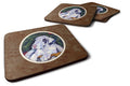 Christmas Tree with Harlequin Great Dane Foam Coasters Set of 4 Cup Coasters for Indoor Outdoor, Tabletop Protection, Anti Slip, Mouse pad Material