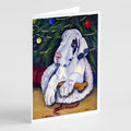 Christmas Tree with Harlequin Great Dane Greeting Cards Pack of 8 Blank Cards with Envelopes Whimsical A7 Size 5x7