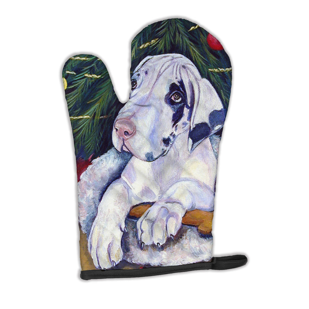 Christmas Tree with Harlequin Great Dane Oven Mitt Heat Resistant Thick Oven Mitt for Hot Pans and Oven, Kitchen Mitt Protect Hands, Cooking Baking Glove