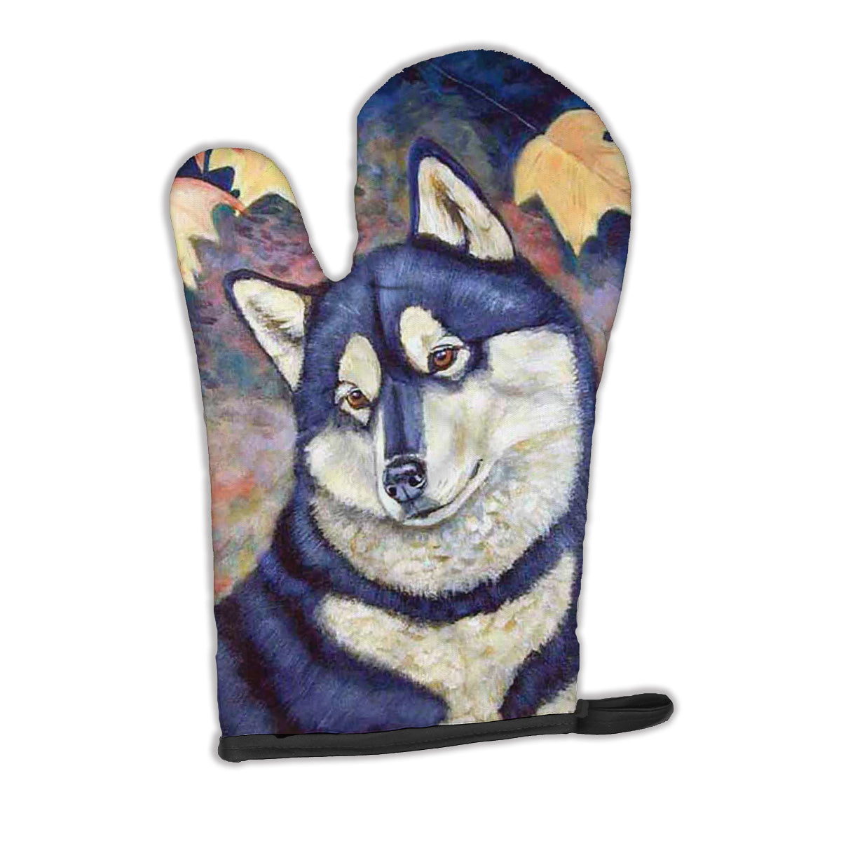 Fall Leaves Siberian Husky Oven Mitt Heat Resistant Thick Oven Mitt for Hot Pans and Oven, Kitchen Mitt Protect Hands, Cooking Baking Glove