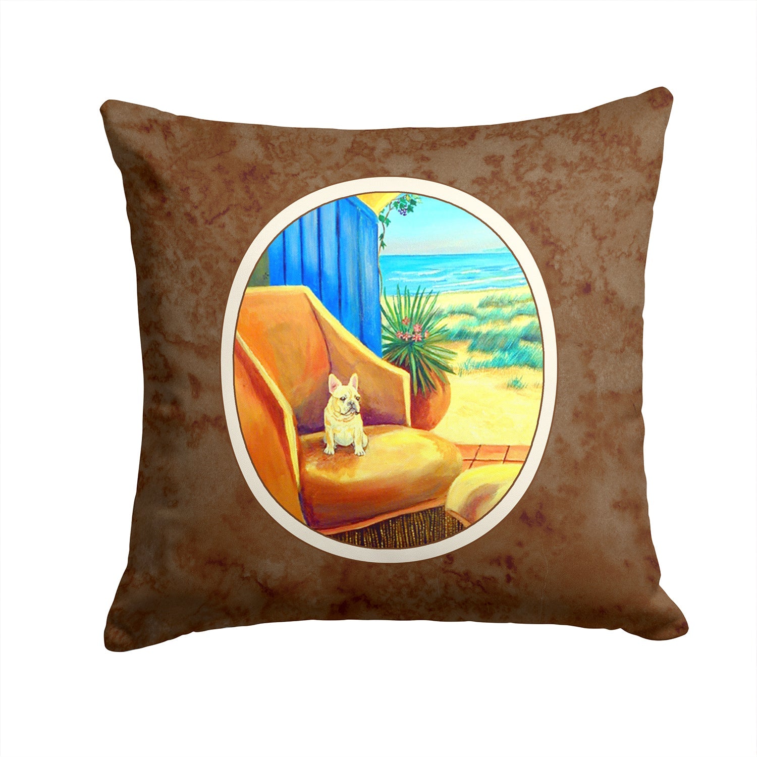 French Bulldog My Chair Decorative Throw Pillow 14x14 Indoor Outdoor Accent Cushion, Fabric Cover with Insert for Sofa, Bed, Porch & Living Room