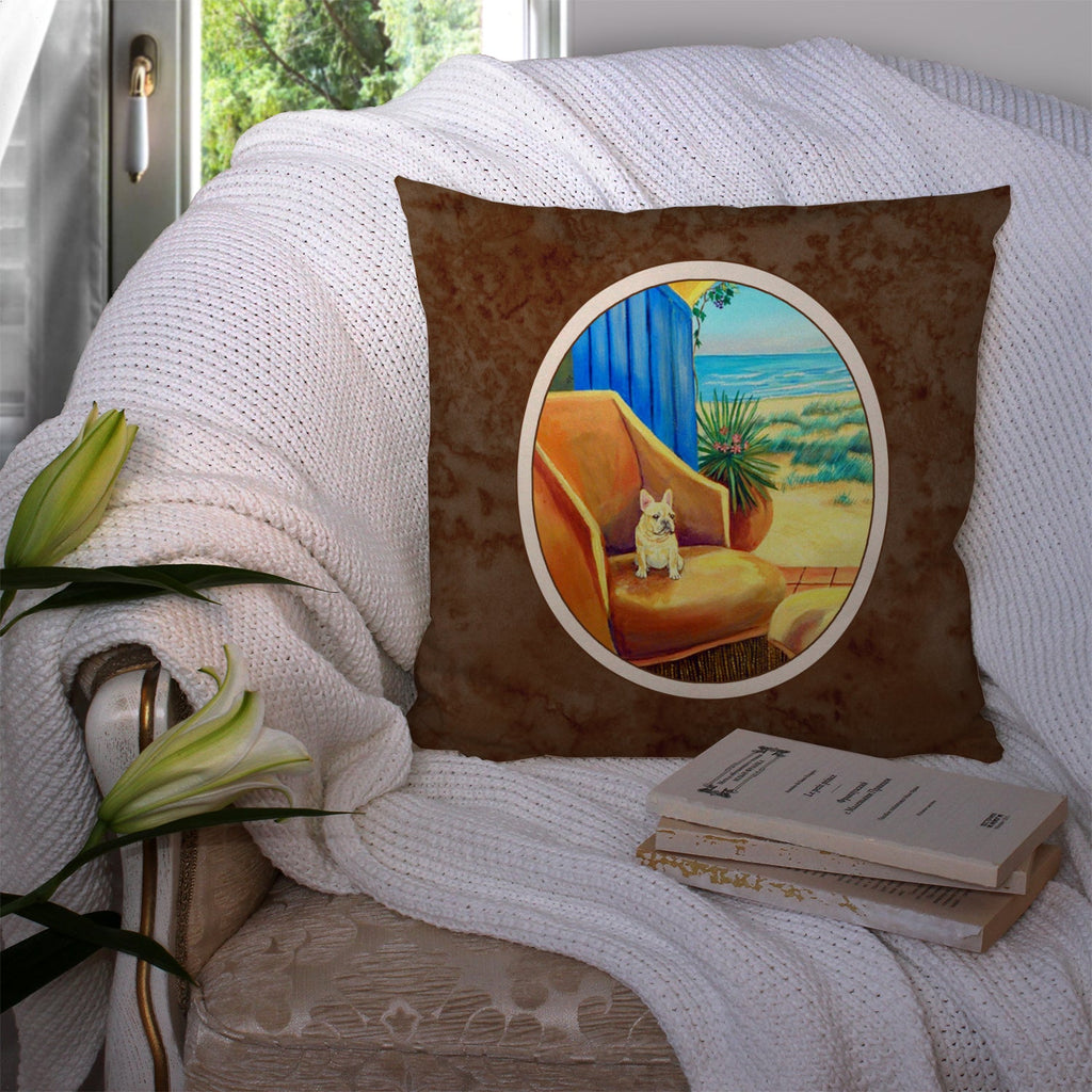 French Bulldog My Chair Decorative Throw Pillow 14x14 Indoor Outdoor Accent Cushion, Fabric Cover with Insert for Sofa, Bed, Porch & Living Room