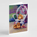 Red Pomeranians Greeting Cards Pack of 8 Blank Cards with Envelopes Whimsical A7 Size 5x7