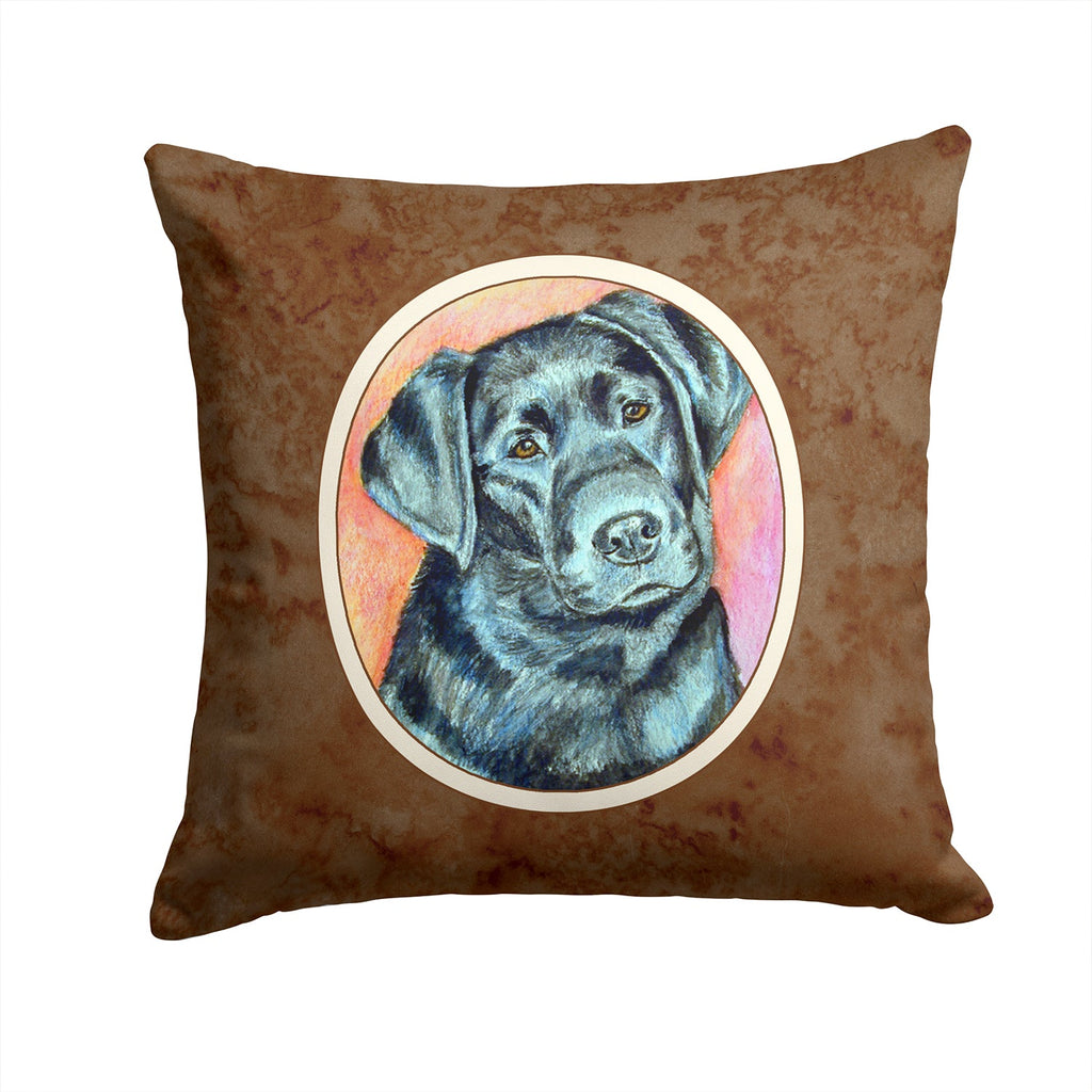Black Labrador Decorative Throw Pillow 14x14 Indoor Outdoor Accent Cushion, Fabric Cover with Insert for Sofa, Bed, Porch & Living Room