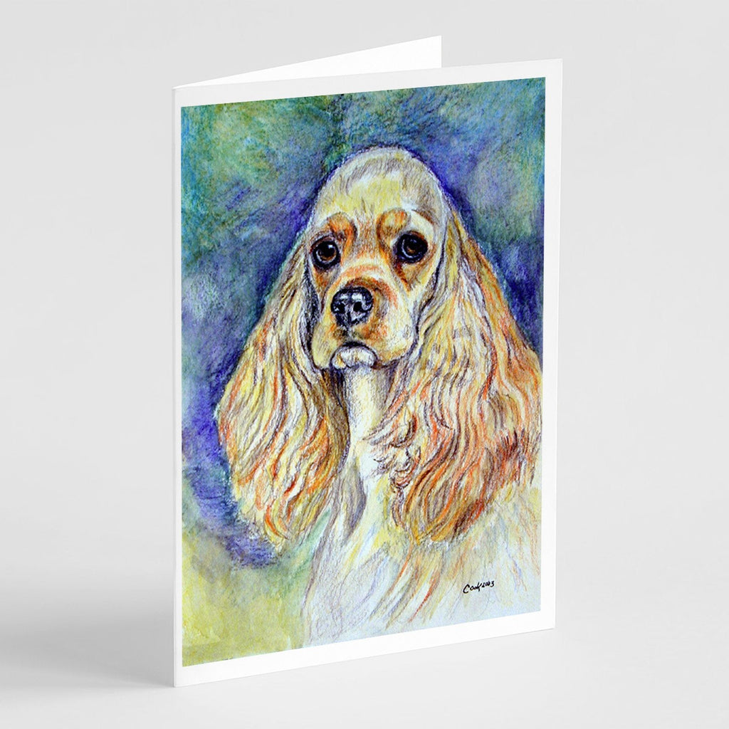 Buff Cocker Spaniel Greeting Cards Pack of 8 Blank Cards with Envelopes Whimsical A7 Size 5x7