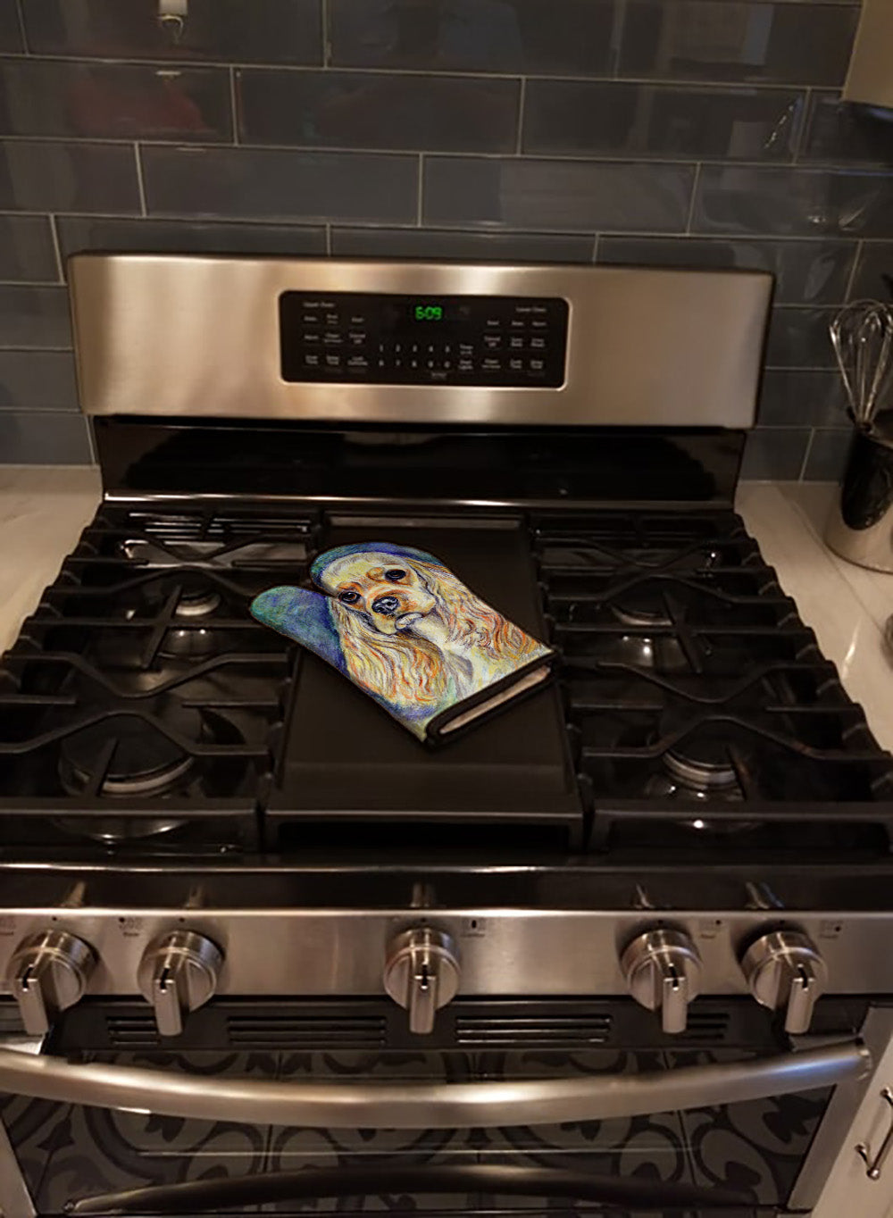 Buff Cocker Spaniel Oven Mitt Heat Resistant Thick Oven Mitt for Hot Pans and Oven, Kitchen Mitt Protect Hands, Cooking Baking Glove