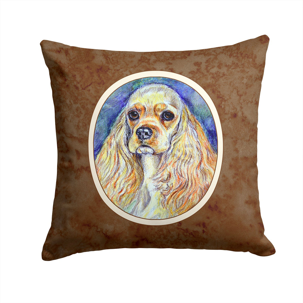 Buff Cocker Spaniel Decorative Throw Pillow 14x14 Indoor Outdoor Accent Cushion, Fabric Cover with Insert for Sofa, Bed, Porch & Living Room