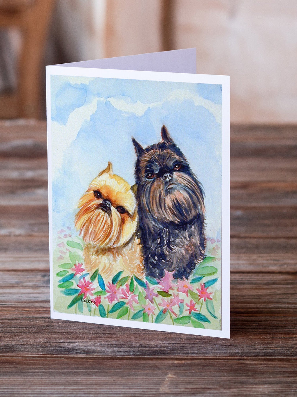 Brussels Griffon Greeting Cards Pack of 8 Blank Cards with Envelopes Whimsical A7 Size 5x7