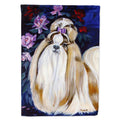 Shih Tzu House Flag 28x40 Porch Sleeve Pole Decorative Outside Yard Banner Artwork Wall Hanging, Polyester
