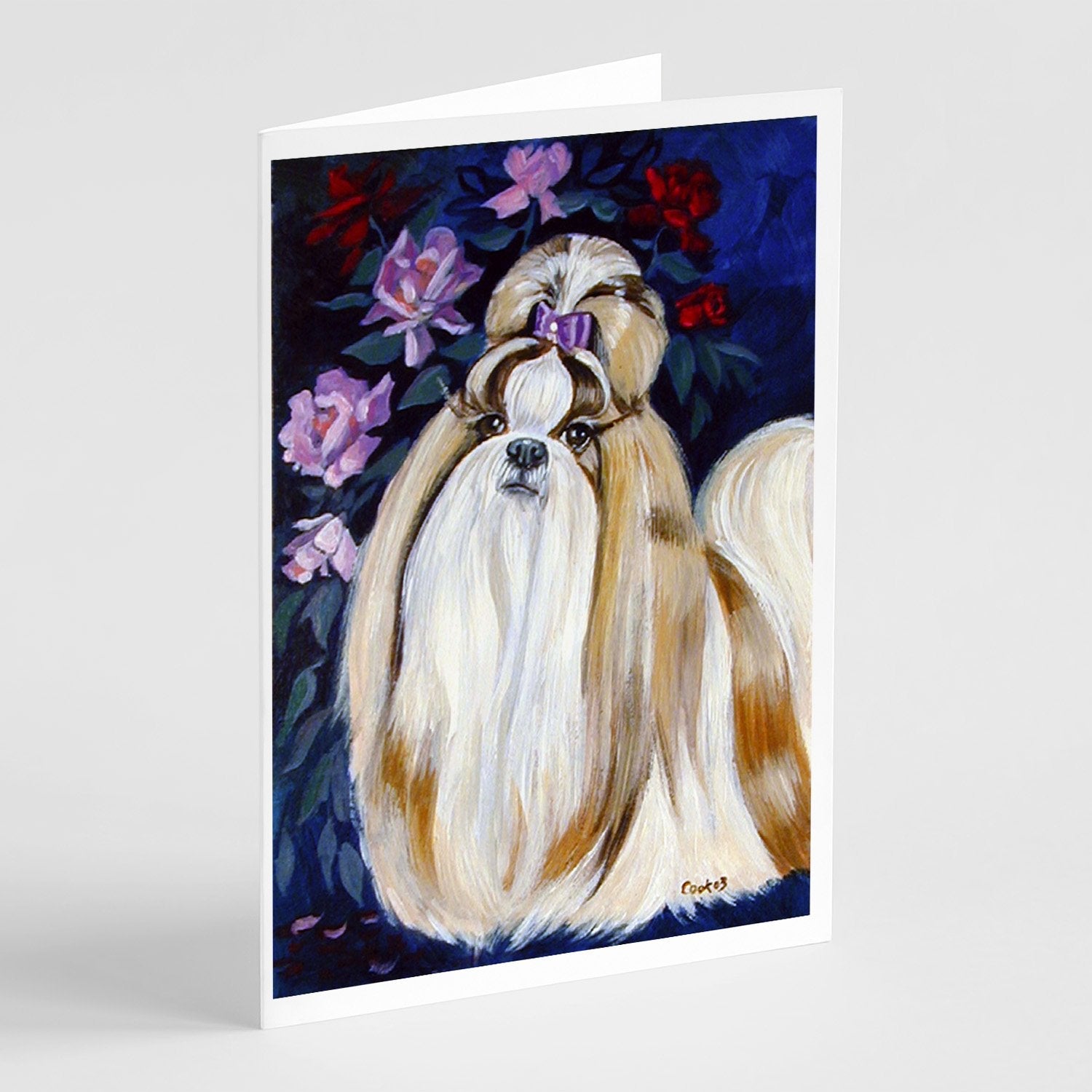 Shih Tzu Greeting Cards Pack of 8 Blank Cards with Envelopes Whimsical A7 Size 5x7