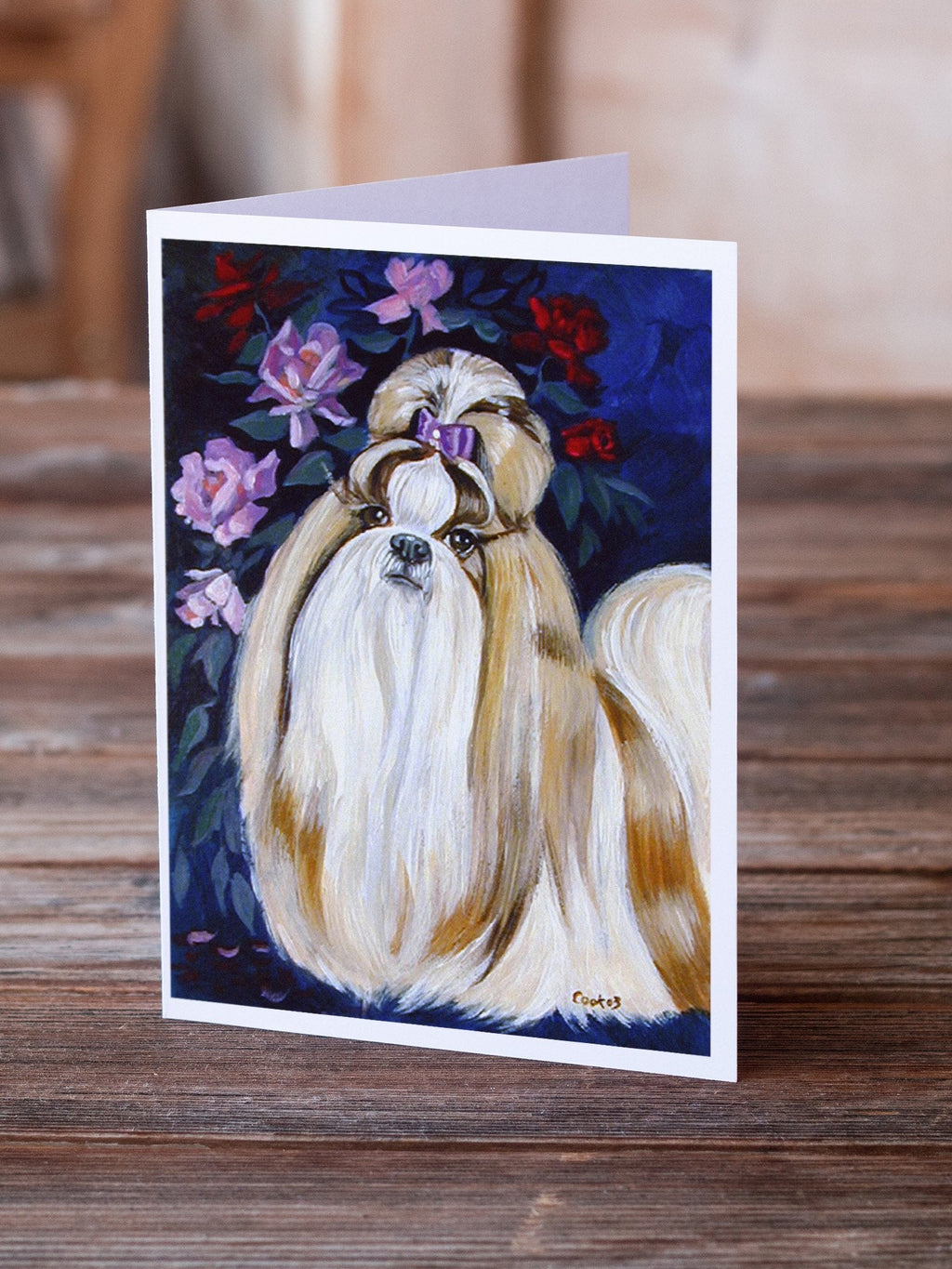 Shih Tzu Greeting Cards Pack of 8 Blank Cards with Envelopes Whimsical A7 Size 5x7
