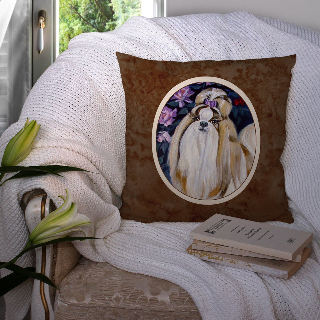 Shih Tzu Decorative Throw Pillow 14x14 Indoor Outdoor Accent Cushion, Fabric Cover with Insert for Sofa, Bed, Porch & Living Room