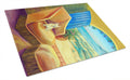 French Bulldog at the beach cottage Cutting Board Tempered Glass Kitchen Cutting Surface, Heat Resistant Chopping, Non-Slip Feet, Food Prep & Serving