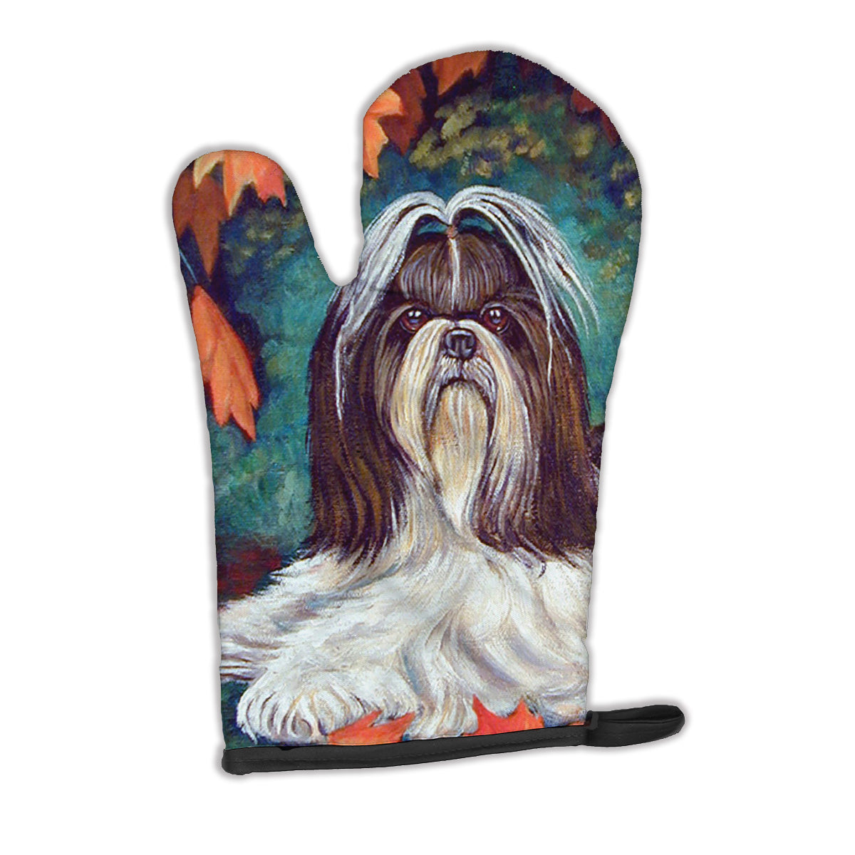 Autumn Leaves Shih Tzu Oven Mitt Heat Resistant Thick Oven Mitt for Hot Pans and Oven, Kitchen Mitt Protect Hands, Cooking Baking Glove