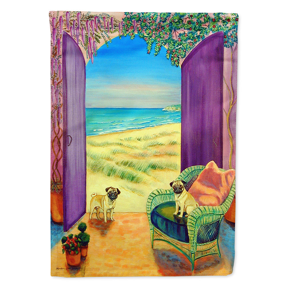 Pug House Flag 28x40 Porch Sleeve Pole Decorative Outside Yard Banner Artwork Wall Hanging, Polyester
