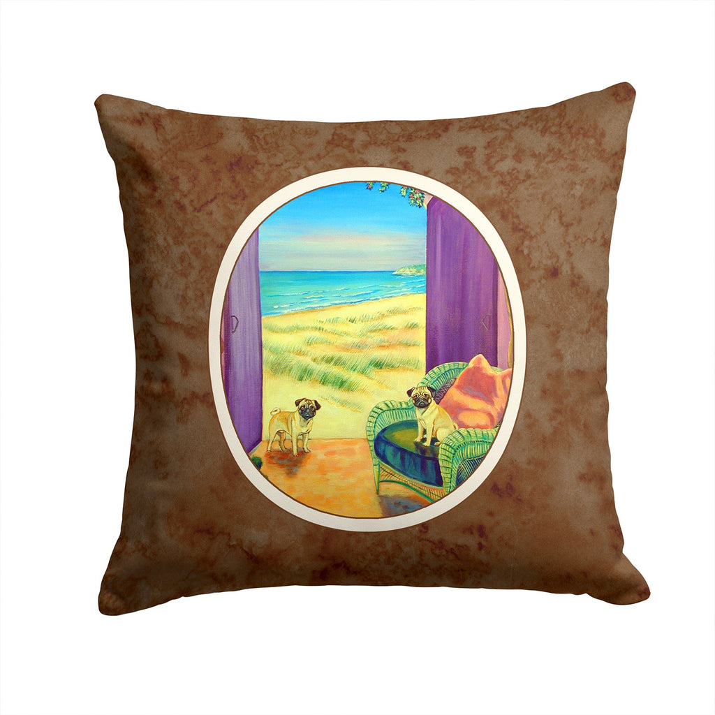 Pug Decorative Throw Pillow 14x14 Indoor Outdoor Accent Cushion, Fabric Cover with Insert for Sofa, Bed, Porch & Living Room