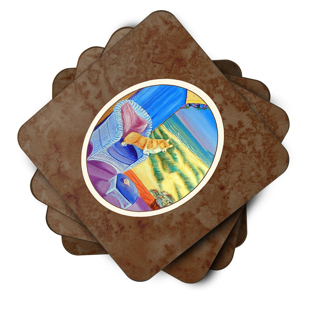 Corgi Foam Coasters Set of 4 Cup Coasters for Indoor Outdoor, Tabletop Protection, Anti Slip, Mouse pad Material