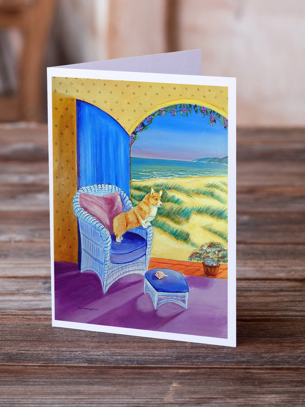 Corgi Greeting Cards Pack of 8 Blank Cards with Envelopes Whimsical A7 Size 5x7