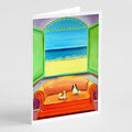 Japanese Chin Couch Sitting Greeting Cards Pack of 8 Blank Cards with Envelopes Whimsical A7 Size 5x7