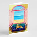 Golden Retriever Couch Sitting Greeting Cards Pack of 8 Blank Cards with Envelopes Whimsical A7 Size 5x7
