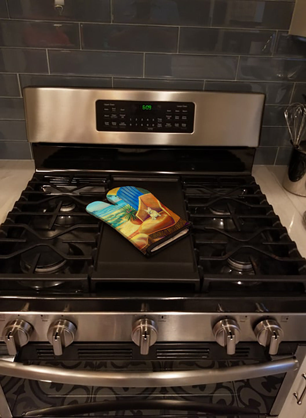 French Bulldog Couch Sitting Oven Mitt Heat Resistant Thick Oven Mitt for Hot Pans and Oven, Kitchen Mitt Protect Hands, Cooking Baking Glove