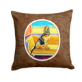 Bloodhound Couch Sitting Decorative Throw Pillow 14x14 Indoor Outdoor Accent Cushion, Fabric Cover with Insert for Sofa, Bed, Porch & Living Room