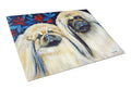 What a pair of Pekingese Cutting Board Tempered Glass Kitchen Cutting Surface, Heat Resistant Chopping, Non-Slip Feet, Food Prep & Serving