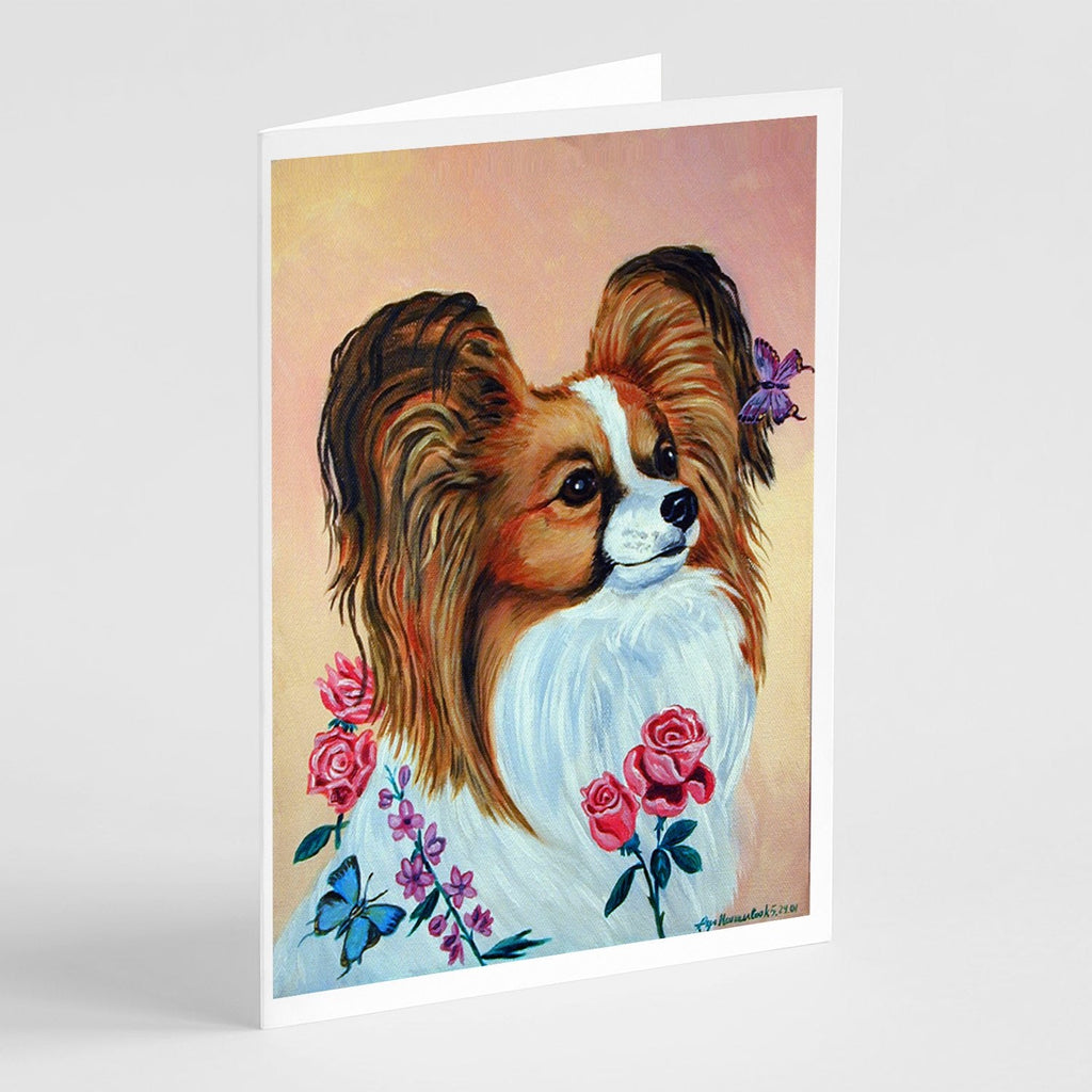 Papillon Rose Greeting Cards Pack of 8 Blank Cards with Envelopes Whimsical A7 Size 5x7