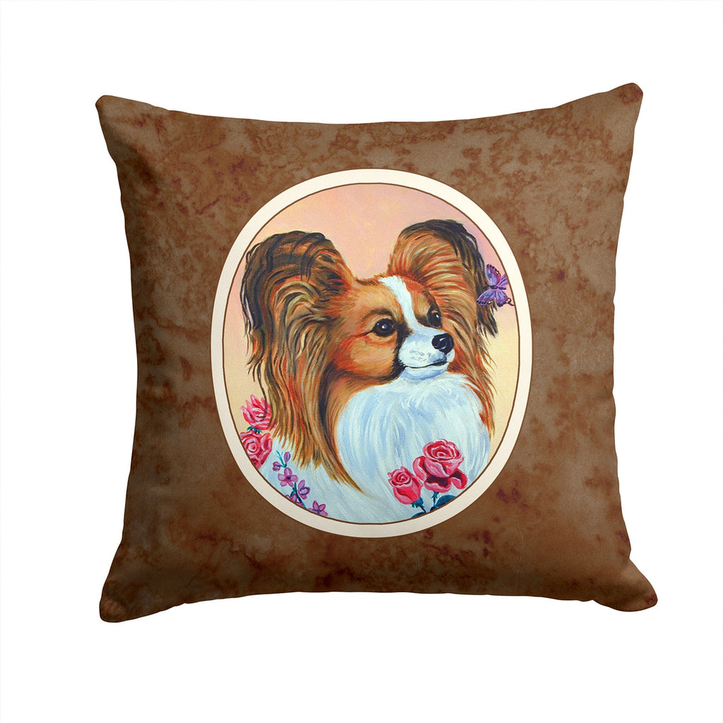 Papillon Rose Decorative Throw Pillow 14x14 Indoor Outdoor Accent Cushion, Fabric Cover with Insert for Sofa, Bed, Porch & Living Room