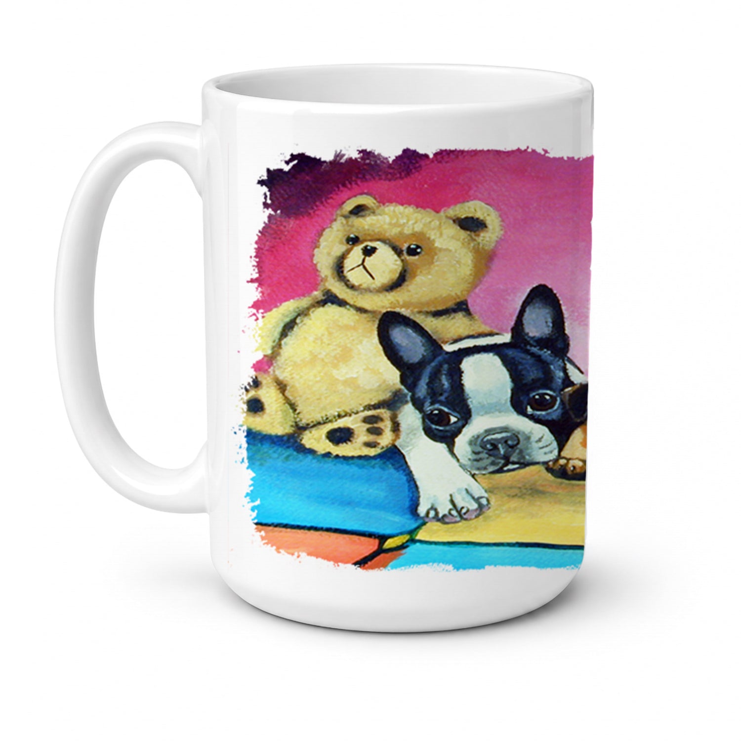 Multiple Breeds Ceramic Coffee Mug 15 oz Decorative Large C Handle Mug Cup for Tea, Cocoa Hot Chocolate