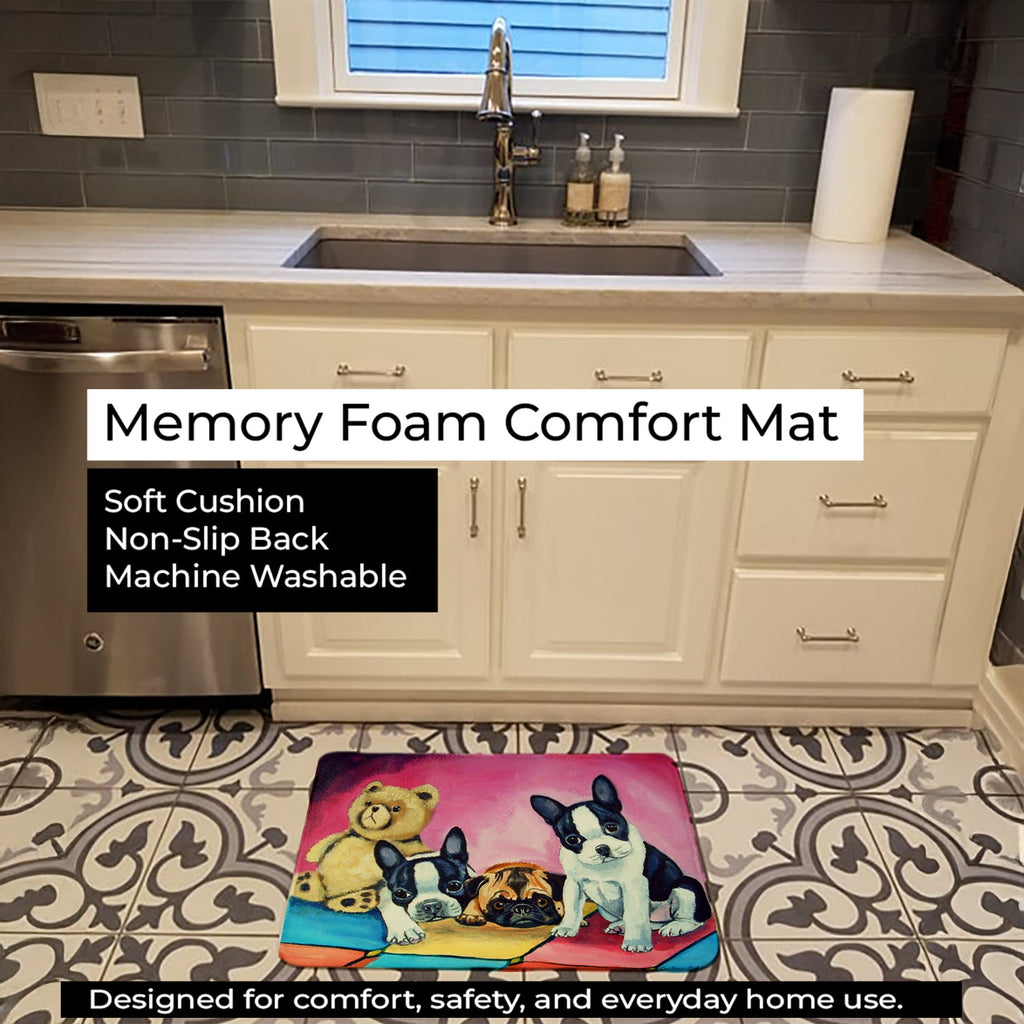Multiple Breeds Memory Foam Kitchen Mat Machine Washable Anti-Fatigue Cushion Comfort Bath or Kitchen Rug