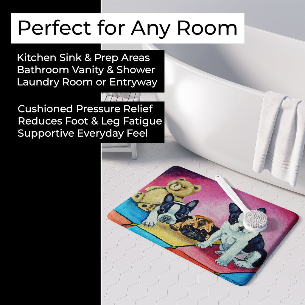 Multiple Breeds Memory Foam Kitchen Mat Machine Washable Anti-Fatigue Cushion Comfort Bath or Kitchen Rug