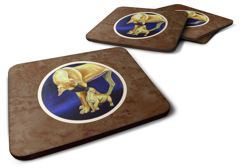 Great Dane and Puppy  Foam Coasters Set of 4 Cup Coasters for Indoor Outdoor, Tabletop Protection, Anti Slip, Mouse pad Material