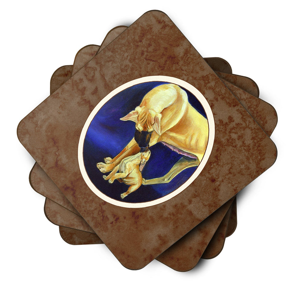 Great Dane and Puppy  Foam Coasters Set of 4 Cup Coasters for Indoor Outdoor, Tabletop Protection, Anti Slip, Mouse pad Material