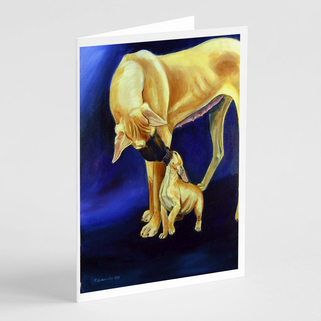 Great Dane and Puppy  Greeting Cards Pack of 8 Blank Cards with Envelopes Whimsical A7 Size 5x7