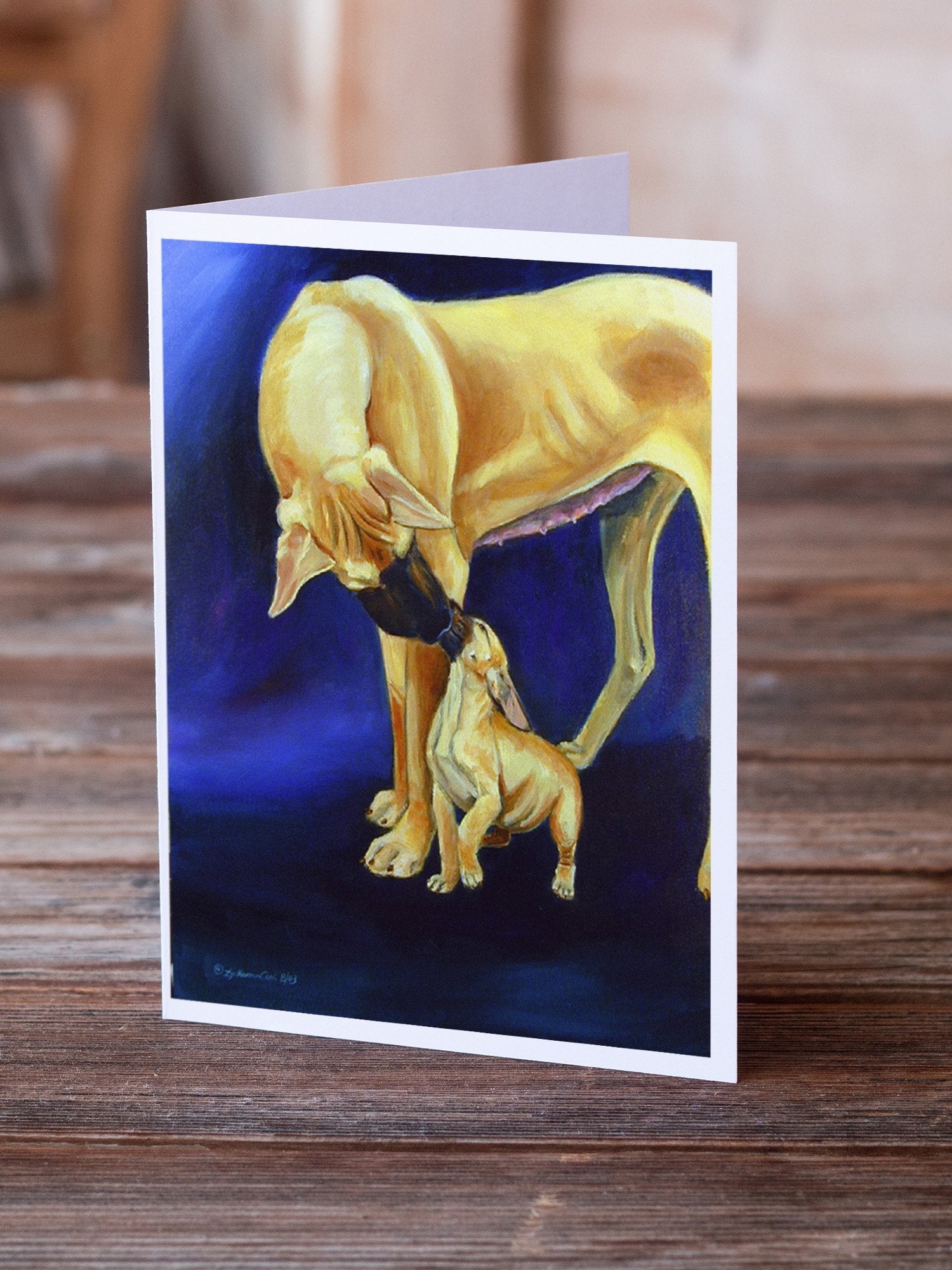 Great Dane and Puppy  Greeting Cards Pack of 8 Blank Cards with Envelopes Whimsical A7 Size 5x7
