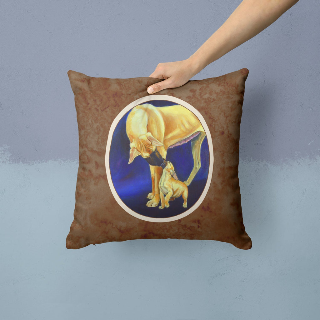 Great Dane and Puppy  Decorative Throw Pillow 14x14 Indoor Outdoor Accent Cushion, Fabric Cover with Insert for Sofa, Bed, Porch & Living Room