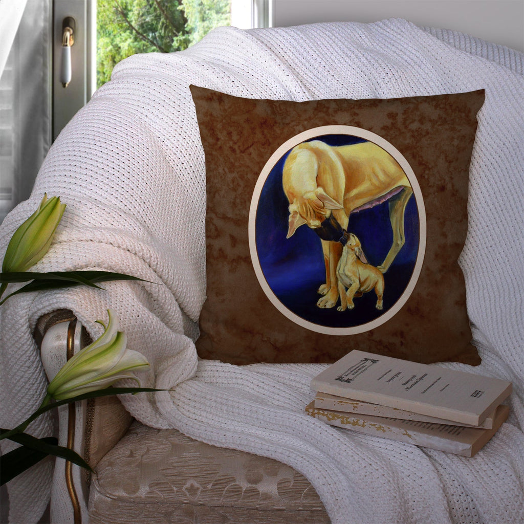 Great Dane and Puppy  Decorative Throw Pillow 14x14 Indoor Outdoor Accent Cushion, Fabric Cover with Insert for Sofa, Bed, Porch & Living Room
