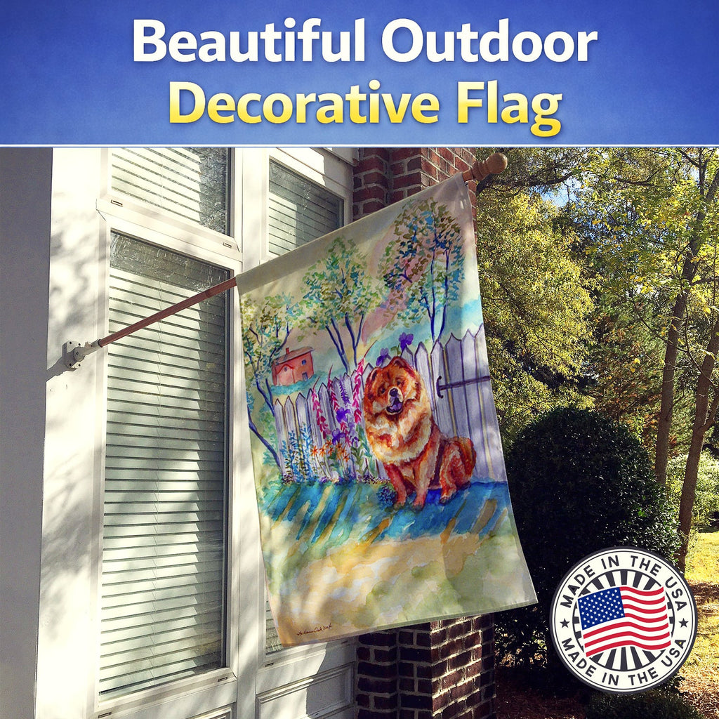 Chow Chow House Flag 28x40 Porch Sleeve Pole Decorative Outside Yard Banner Artwork Wall Hanging, Polyester