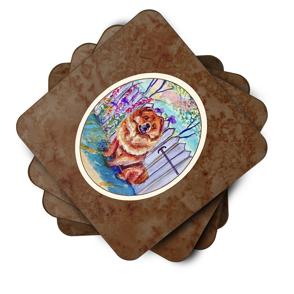 Chow Chow Foam Coasters Set of 4 Cup Coasters for Indoor Outdoor, Tabletop Protection, Anti Slip, Mouse pad Material