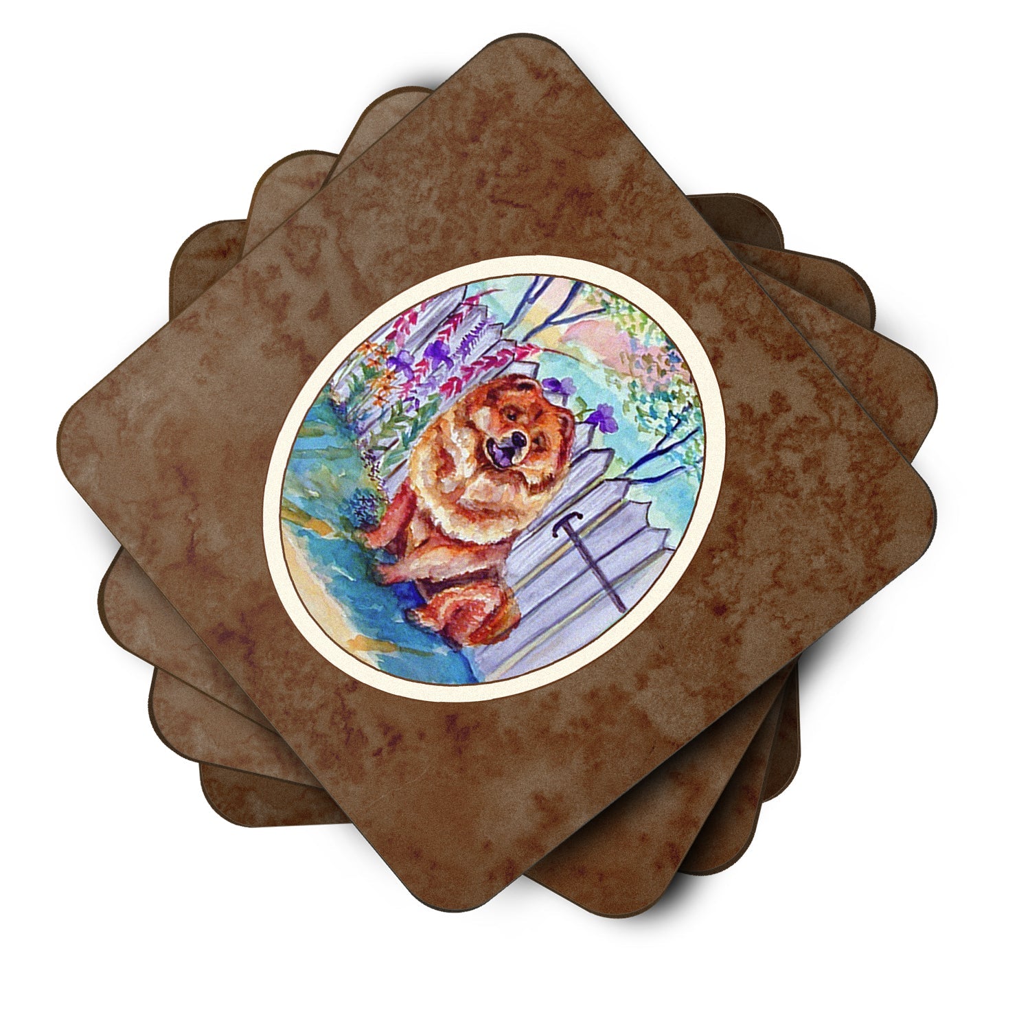 Chow Chow Foam Coasters Set of 4 Cup Coasters for Indoor Outdoor, Tabletop Protection, Anti Slip, Mouse pad Material