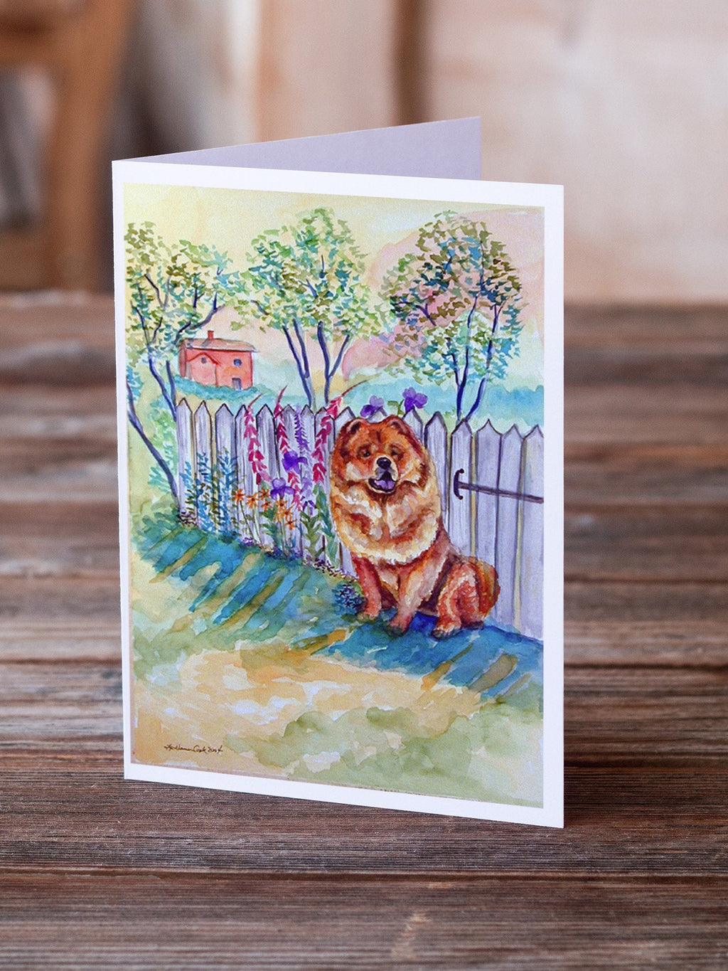 Chow Chow Greeting Cards Pack of 8 Blank Cards with Envelopes Whimsical A7 Size 5x7