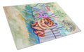 Chow Chow Cutting Board Tempered Glass Kitchen Cutting Surface, Heat Resistant Chopping, Non-Slip Feet, Food Prep & Serving