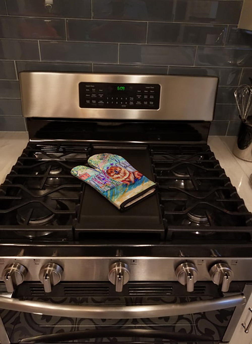 Chow Chow Oven Mitt Heat Resistant Thick Oven Mitt for Hot Pans and Oven, Kitchen Mitt Protect Hands, Cooking Baking Glove