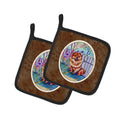 Chow Chow Pot Holder Set of 2 Heat Resistant Quilted Hot Pads 7.5 x 7.5 Inch, Insulated Kitchen Trivets for Cooking & Baking