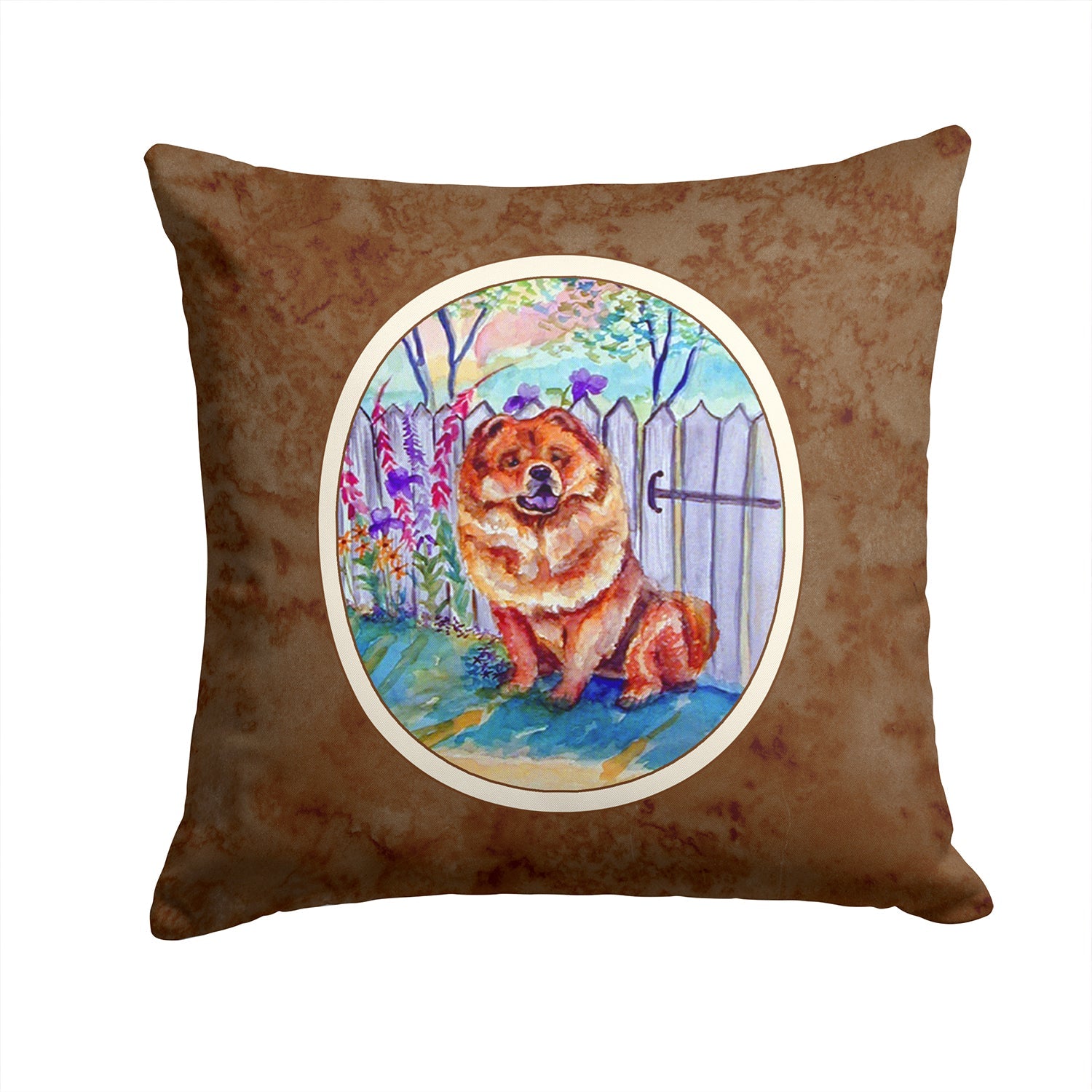 Chow Chow Decorative Throw Pillow 14x14 Indoor Outdoor Accent Cushion, Fabric Cover with Insert for Sofa, Bed, Porch & Living Room