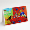 Airedale Terrier with lady in the kitchen Greeting Cards Pack of 8 Blank Cards with Envelopes Whimsical A7 Size 5x7
